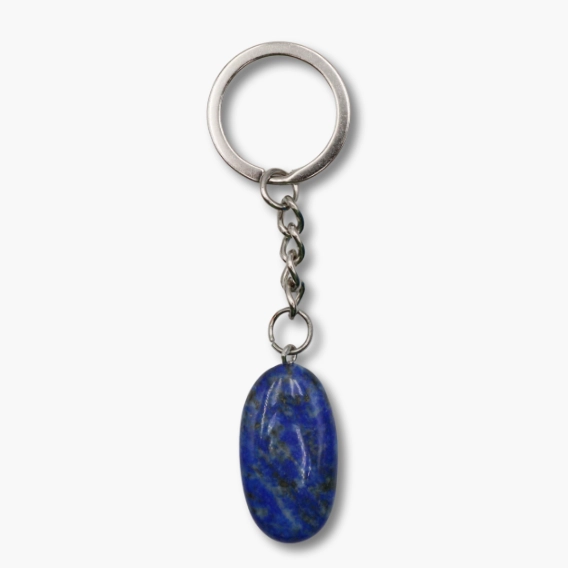 Trommelstein Schlüsselanhänger aus Lapislazuli