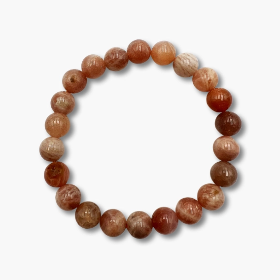 10891 Mondstein orange Kugel 8mm Armband 3
