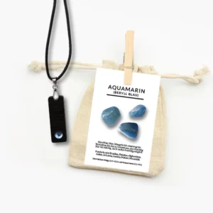 Mooreiche Anhänger mit Aquamarin