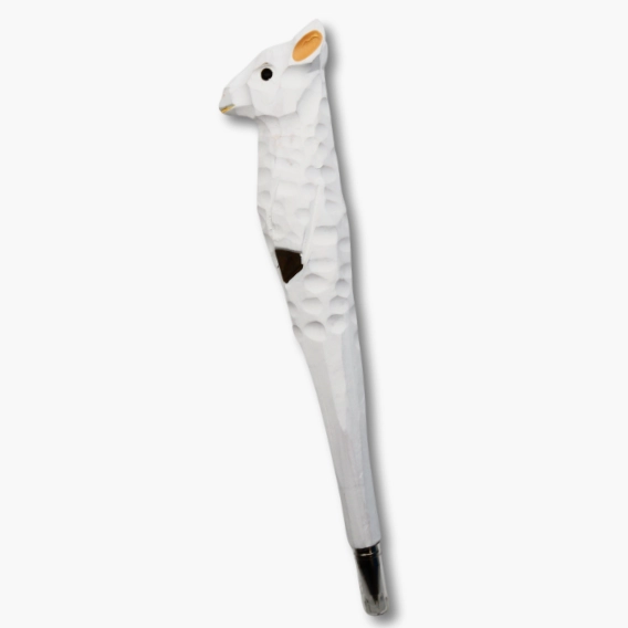 Tierkopfstift Schaf handgeschnitzt und -bemalt